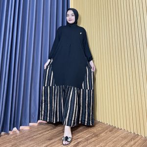 MAIRA Dress Crinkel Kombinasi Rayon