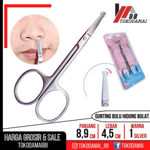 Gunting Multifungsi Stainless Steel untuk Pencukur Hidung/Jenggot dengan Pemberat & Ujung Bulat - TOKODAMAI88