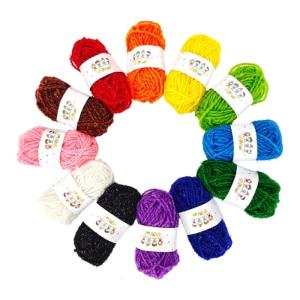 12 Colors Kids Crochet Yarn 4ply Knitting Yarn Soft Yarn Colorful Yarn Knitting Accessories for Kindergarten