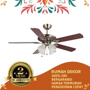 Kipas Angin Ceiling MT Edma 52IN Supra Kipas Lampu dengan fitting bohlam E27 dan 3 Speed Pull Chain