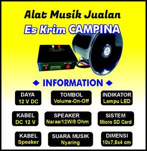 Musik Jualan Keliling Es Krim Campina Melodi Buat Jualan Keliling Es Krim Campina 1 Set Dengan Toa