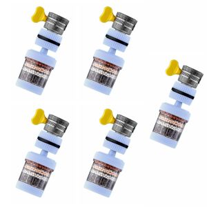 HJKL 5Pcs 6-Layer Filter Faucet Filter Universal 360 Degree Rotatable Kitchen Faucet Extender Durable Splash-proof Filter Water Purifier Kitchen Sink Tools