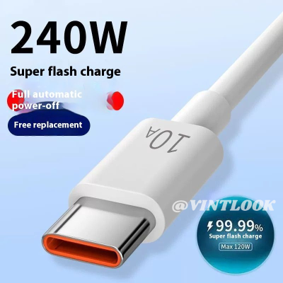 VINTLOOK 240W Super Fast Charging USB-C Cable with Automatic Power Off