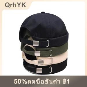 【QrhYK】 วินเทจ brimless ฝ้ายเบสบอล Snapback หมวก hip hop Skull หมวกปรับได้