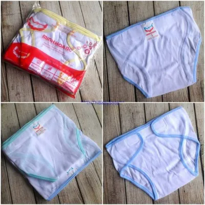 Combo 3 Tả vải dán sơ sinh trắng viền màu Minh Hoàng