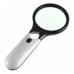Handheld Illuminated Magnifier 3X 45X Microscope Magnifying Glass With 3 LED Light Aid Reading Loupe