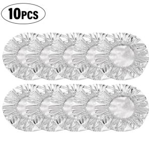 MODERNLUX 10/20Pcs Reusable Aluminum Foil Covers Elastic Edge Heat Resistant Food Insulation Covers Thickened Food Storage Covers Kitchen Storage