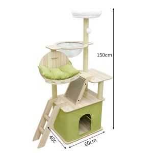 PetManja Large Cat Climbing Space Tree House Wood