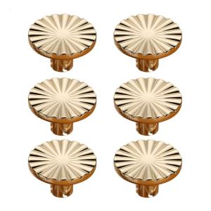 Set of 6 Stylish Nordics Styles Drawer Knobs Zinc Alloy Brushed Brass Handle Convenient for Modern Cabinets and Dresser