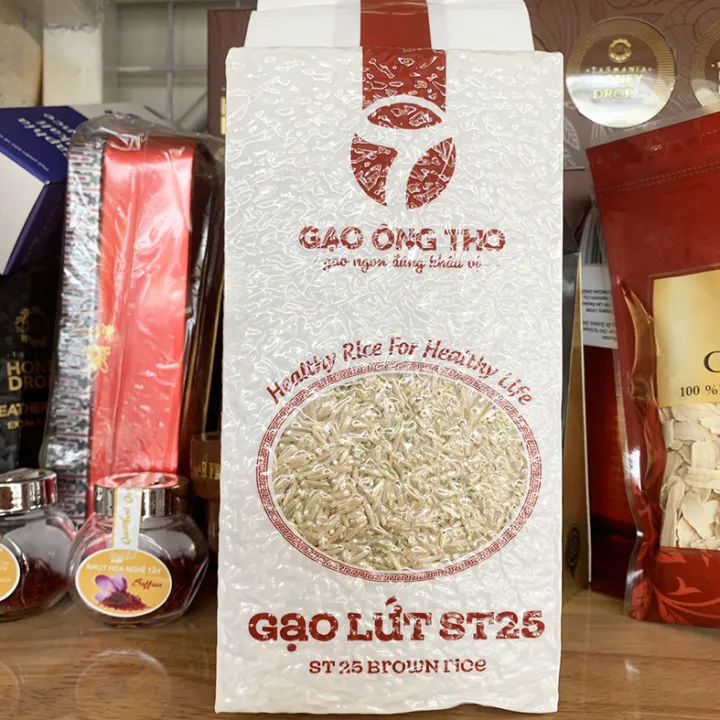 Gạo lứt trắng ST25 Ông Thọ túi 1kg