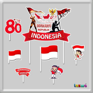 Topper cake Dirgahayu Kemerdekaan Republik Indonesia 17 agustus 1945