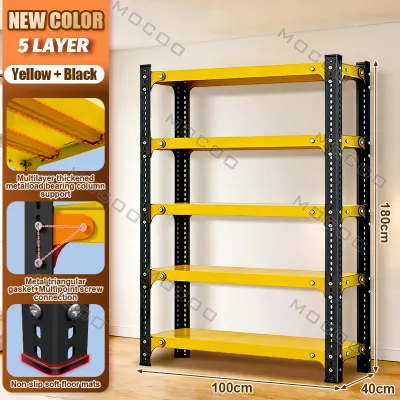【Bearing 300KG】4/5 Layers All Metal Shelf Angle Steel Rack Shelves Storage Rack tiers kitchen Storage shelf Supermarket Shelves Display Shelves Rack Aquarium Rack No Rust Heavy-duty Shelf