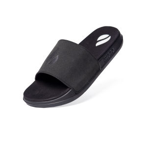 Hibro Krabuku - Sandal Slide Soft Suede Casual Slop Pria Wanita - Full Black