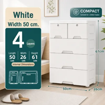 VISION HOME STORE | Durabox Drawer Cabinet – Lockable Wheeled Thickened Plastic Storage for Kitchen & Bedroom