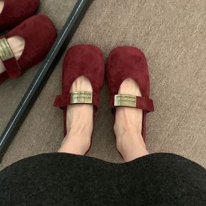 Free Shipping New Design Shallow-Toe Flats Comfortable And Lightweight With A Soft Plush Sole Perfect For Spring And Autumn And Available In Red For Wedding Occasions