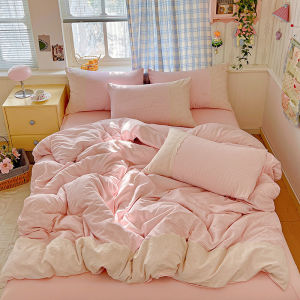 4in1 tinh khiết cotton fittedsheet thiết lập phim hoạt hình/Hoa Quilt Cover Thiết lập fittedsheet gối Nữ hoàng/Vua bộ đồ giường ngủ