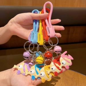 NEEUJ สายรัดข้อมือ ห่วงกุญแจปลาตัวตลก ตัดเย็บด้วยมือ ป้องกันการสูญหาย จี้การ์ตูนปลาตัวตลก ห้อยกุญแจรถรูปสัตว์ทะเล ตกแต่งกระเป๋า ชาร์มกุญแจการ์ตูนอนิเมะ ของตกแต่งและอุปกรณ์เสริม
