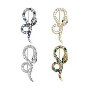 Delicate Rhinestones Brooch Party Dress Pin Unique Snake Brooch Suitable for Women Adding a Touch to Dresses and Suits