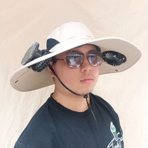 Solar Fan Hat Sun Cap Portable Solar Fan Hat Cooling Hat With Fan Breathable Solar Hat Rechargeable Solar Fan Hat Men Solar Fan Hat Outdoor Sun Hat With UV Protection With 2/4 Fan