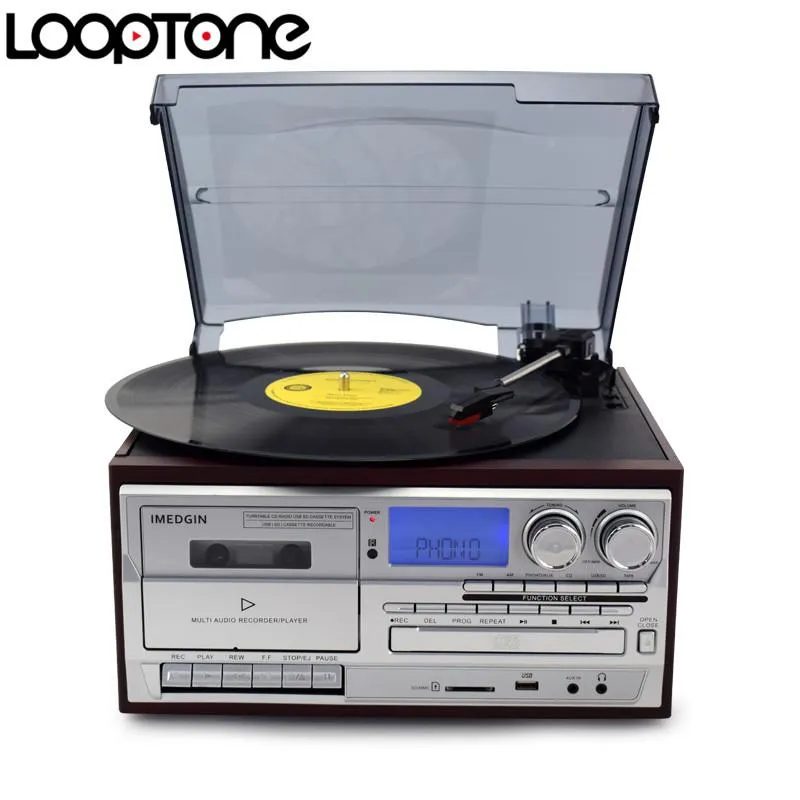 Tocadiscos, Radio DAB/DAB+/FM Reproductor CD, Cassette, Bluetooth, USB,  Vintage
