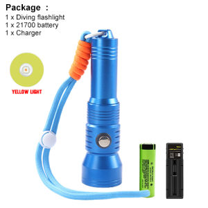 ASAFEE Diving Flashlight 1800LM 100M IPX8 Waterproof Dual Color LED 4 Light Modes SOS Function Rechargeable 21700 Battery 3 Colors DT200