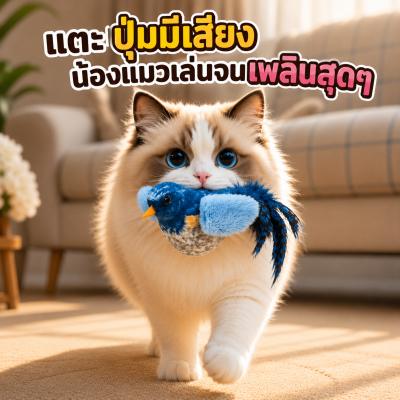 ของเล่นตุ๊กตา ของเล่นแมว รูปนกตลก มีเสียง สําหรับออกกําลัง