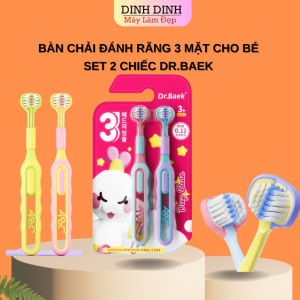 Bàn chải đánh răng 3 mặt cho bé Dr.Baek Set 2 chiếc bàn chải mềm chải răng 3 chiều vệ sinh miệng