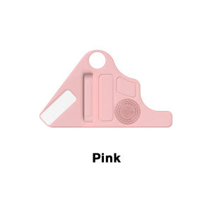 อุปกรณ์เสริมจัดเก็บอุปกรณ์แต่งหน้าแผ่นแต่งหน้าทำจากซิลิโคนสายรัดข้อมือสาย Kuas Rias แบบปรับได้สายคล้องมือพร้อมพื้นผิวทำความสะอาดจานเครื่องสำอางช่องเก็บถุงมือที่ห้อยแปรง