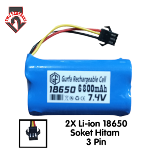 Baterai Charger Remote Control RC / Batrai Mobil Remot Li-ion 18650 6800mAh 7.4 Soket Hitam 3 Pin