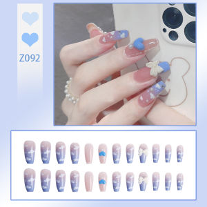 🇹🇭จัดส่งวันนี้🎁【DD324】เล็บปลอมสำเร็จรูป เล็บปลอมยาว กันน้ำ หลากหลายสไตล์ กล่องละ 24 ชิ้น