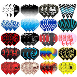 Fox Smiling 60PCS Dart Flights Feather Leaves Multiple Styles Colorful PET Darts Flights Dart Accessories