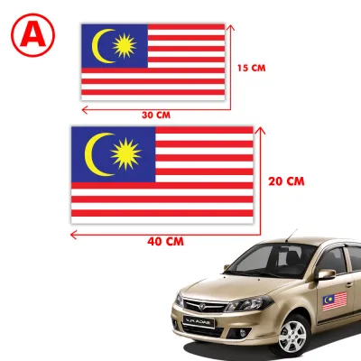 Bendera magnetik kereta kenderaan bendera Malaysia Negara Negeri tahan air dan angin mudah dipasang