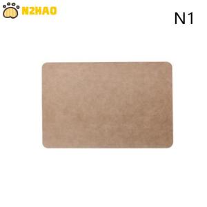 【N2HAO】 1pcs Light Luxury Solid Leather Placemat Coffee Brown PU Table Mat Waterproof Oilproof Heat-Insulated Plate Bowl Pad Table Decor