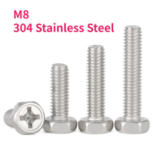 M8 304 Stainless Steel Cross Recessed External Hexagon Head Screw Phillips Outside Hex Head Bolt