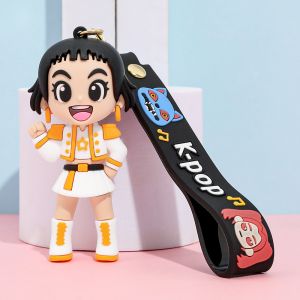 OOC Tiger Character Demon Hunters Keychain Movie Cute PVC Figure Keychain Fashion Zoey Rumi Key Ring for Kids Fans