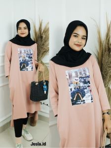 Priskila Cell VALENTIN MIDI DRESS Long Tunik Terbaru Size S M L XL XXL XXXL Jumbo Bahan KAOS KATUN COMBED 24S APLIKASI SABLON Midi Dress Wanita Bergambar Outfit Kasual Kekinian Ukuran Remaja Tanggung Gamis Kaos Tebal Adem Terlaris