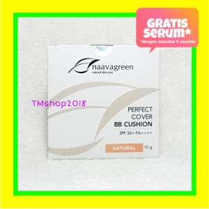Bedak Naavagreen Shade NATURAL Perfect Cover BB Cushion SPF 50+ PA++++ 15 gram by dr Fredi Setyawan Original Skincare Makeup