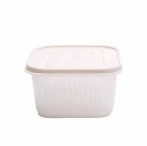 กล่องอาหาร กล่องข้าว กล่องใส่อาหาร กล่องถนอมอาหาร พลาสติกสองชั้น สำหรับเก็บผัก ผลไม้ อาหารแห้ง  มีฝาปิด ระบายน้ำ