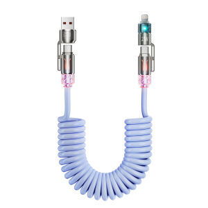 ✨Best Price✨[Compatible With Multiple Devices] 240W 4-in-1 Super Fast Charging Car Spring Aromatherapy Data Cable/2 Meters Super Fast Charging Data Cable