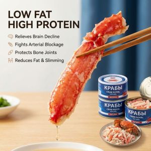 ✨ Delicious Canned Food Ready-to-Eat Joy Premium Crab Leg Meat Craft Picnic Ingredient Tempting Visual Appeal Unique Snack Flavor – Russian Instant Crab Leg Meat Canned