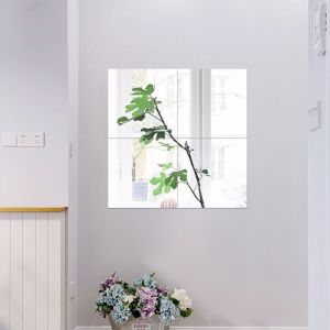 OKDEALS01 Durable Acrylic Mirror Wall Sticker Self Adhesive Frameless Home Mirror Tiles Mirror Sheets Full Length Wall Mounted Mirror Over The Door