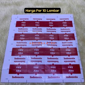 (10 LEMBAR) STICKER PIPI MERAH PUTIH ISI 30 DAN 32 PCS HUT KEMERDEKAAN RI / STIKER 17 AGUSTUSAN