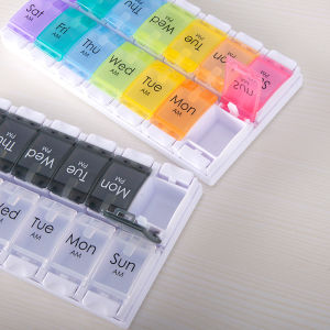 Medicine Case Box Weekly Pill Organizer Box And Planner Portable Pill Box Pill Medicine Container Pill Storage Organizer Case Holder 14 slots