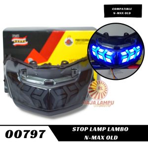 Lampu Stoplamp Belakang Variasi Model Lamborghini 3 in 1 Motor Yamaha Nmax Old 2019-2018-2017-2016-2015 PNP Nmax lama