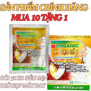 ORGANIC VÔ GẠO SỐ 1 GÓI 50GR( MUA 10 TẶNG 1 ) MẪU MỚI 2024 VÔ GẠO TỚI CẬY TAN NHANH DỄ PHA MÁY BAY