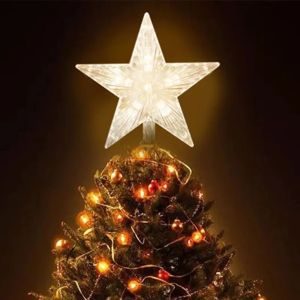 MANKA Five-pointed Star Christmas Tree Top Star Glowing Shining Christmas Tree Ornaments Xmas Colorful LED Stars Christmas Tree Decoration