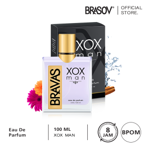 BRAVAS Parfum Pria 100 ML XOX Man Eau De Parfum HALAL Perfume Spray Cologne Besar Lelaki EDP Ori HItam Biru Black Blue