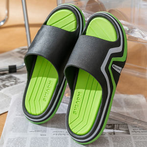 In-Stock MenS Two-Tone Outdoor Soft-Elastic Track Sports Slippers Summer Indoor Non-Slip Home Bathing Slide Sandals