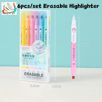 6pcs/set Erasable Highlighter Creative Graffiti Pen Students Key Markers School Office Supplies