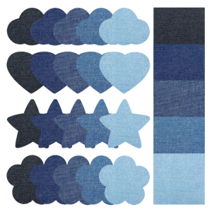 25Pcs Jeans Patches Inside & Outside Strongest Adhesive Iron-on Jeans Patches for Jeans Jackets Clothing Decorating